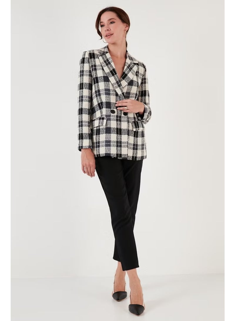 Lela Regular Fit Double Breasted Collar Tweed Blazer Jacket Women's Jacket 611CE0310 - Image 4